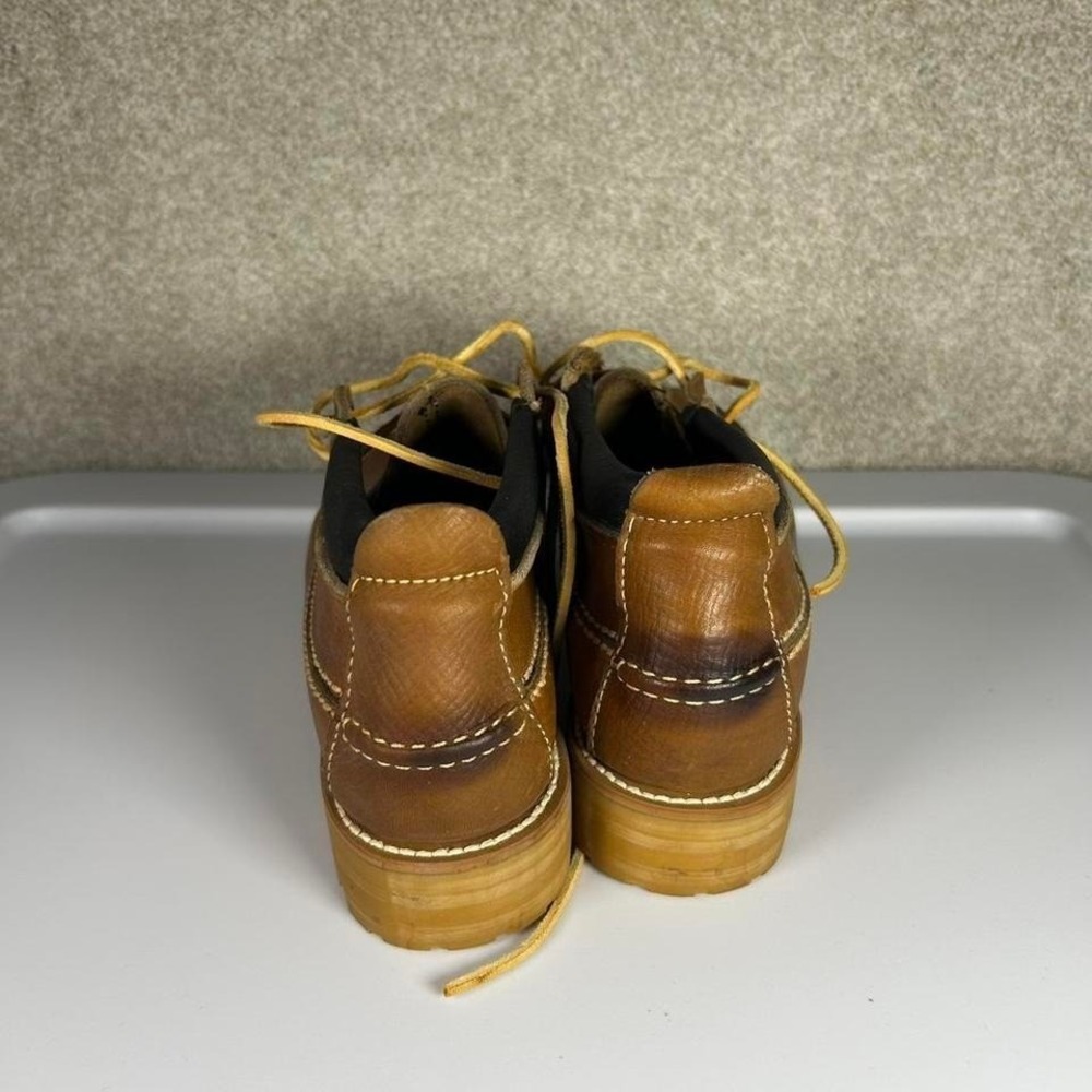 Vintage hand made brown leather chukka boots with lug sole Size 8 - Picture 2 of 6